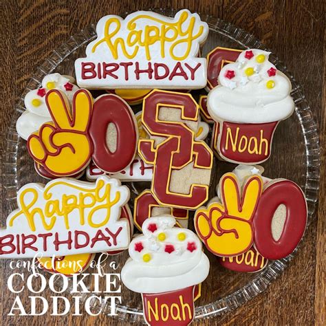 Usc Birthday Cookies Birthday Cookies Happy Birthday Cookie