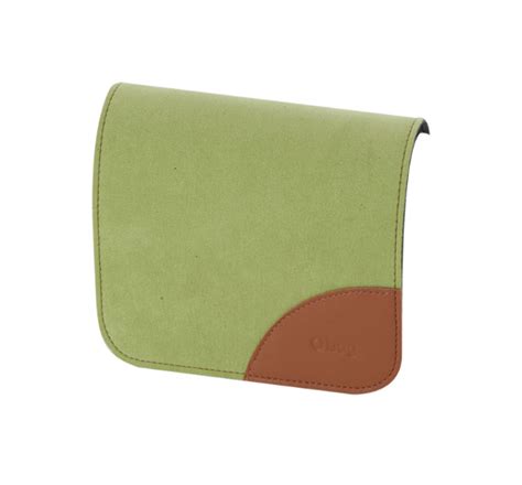 O Pocket Suede Effect Synthetic Fibre Flap With Magnet Fastener Avocado