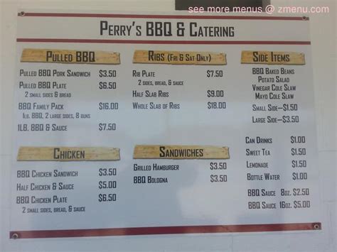 Online Menu Of Perrys Bbq And Catering Restaurant Paris Tennessee