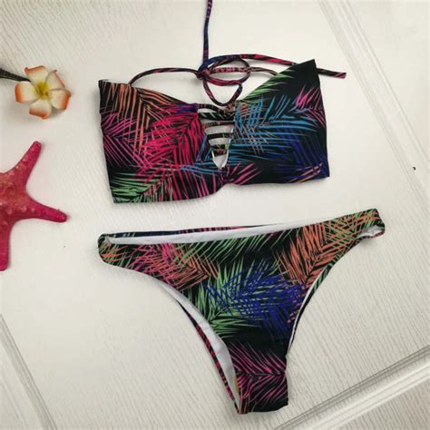 New Sexy Bandeau Brazilian Bikini Swimwear Women Bikinis African Retro