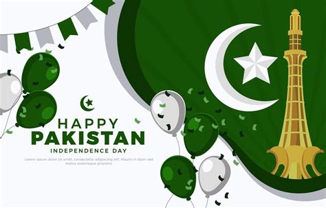 Pakistan Independence Day Background Template 3126144 Vector Art at ...