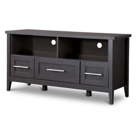 Baxton Studio Espresso Tv Stand Three Drawers Walmart