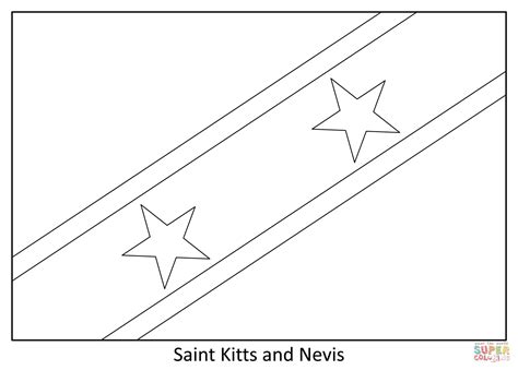 세인트키츠네비스의 국기 색칠하기