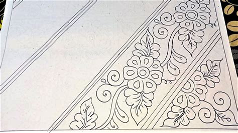 বড নকশকথ ডজইন How to draw a simple nakshi kantha drawing nakshi