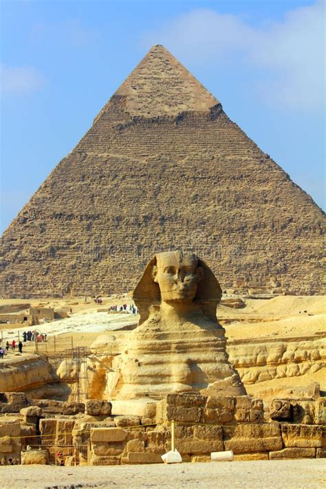 The Great Sphinx And Pyramid In Giza Egypt