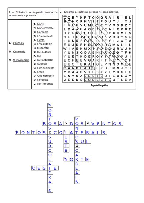 Cruzadinha Com Resposta - Complete A Cruzadinha Resposta - RETOEDU