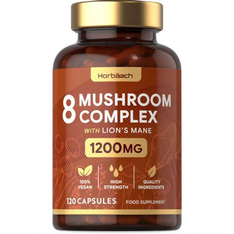 Mushroom Complex 8 1200mg Lions Mane Chaga Cordyceps Reishi