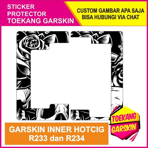 Jual Garskin INNER Hotcig R234 Dan Hocig R233 Skull Hitam Putih