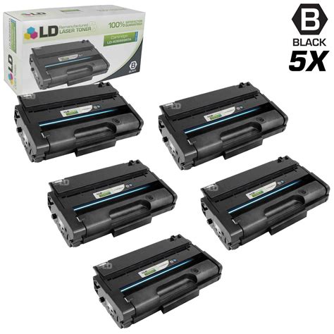 Remanufactured Replacements For Ricoh 406989 Set Of 5 High Yie Black