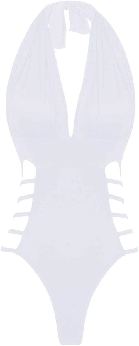 YiZYiF Damen Bikini Monokini Sexy Neckholder Cut Out Badeanzug String