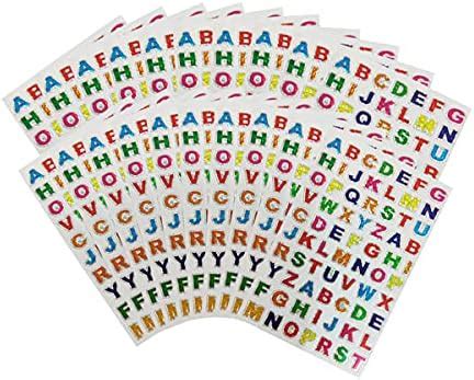 Amazon 6 Sheet Colorful Letter Self Adhesive Stickers Pack For