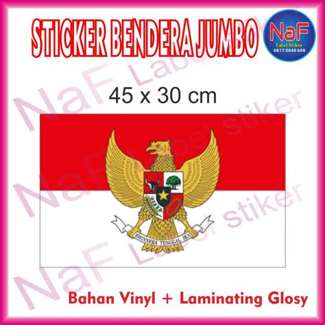 Stiker Bendera Merah Putih Indonesia Besar Jumbo 45 X 30 Cm Lazada