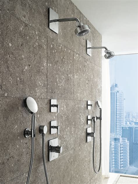 Axor Citterio Wall Shower Head & Controls | Deep Blue Bathrooms