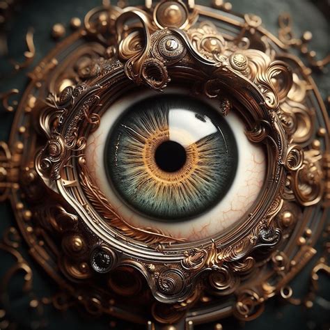 Premium Photo Extremely Realistic Steampunk Eye Full View Of Eye