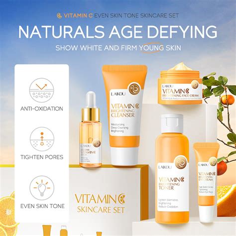 Skincare T Set For Teenage Girlsvitamin C Skin Care Set 5 Piece Gentle Skin Cleaning