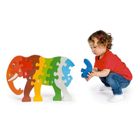 Grand puzzle en bois chiffres Lanka Kade éléphant