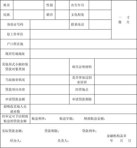 南平市其他形式小额担保贷款贴息申请表word文档在线阅读与下载无忧文档