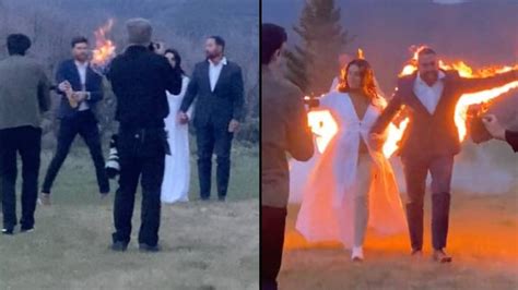 Bride And Groom Wow Wedding Guests After Setting Themselves On Fire In