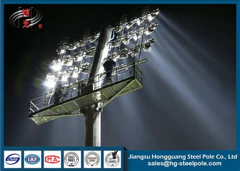 Custom Hot Dip Galvanized High Mast Lighting Pole With Lifting System