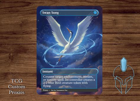 Swan Song Magic Playtest Proxy Fullart Etsy