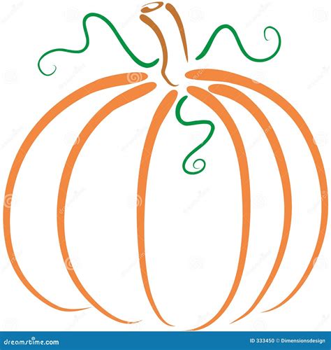 Pumpkin Line Drawing Fiddlehead Clipart - queensbunnycake