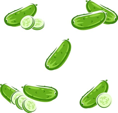 Premium Vector Cucumbers Set Vector