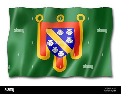 Cantal County Flag France Waving Banner Collection D Illustration