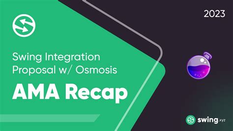 Osmosis On Twitter Rt Swing Xyz Check Out The Recap Of Our Ama