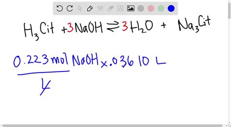 Solved Write The Balanced Chemical Equation For The Reaction Of Citric