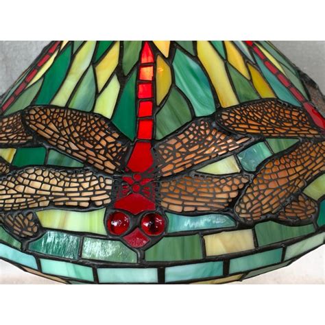 Vintage Tiffany Style Stained Glass Dragonfly Lamp Chairish