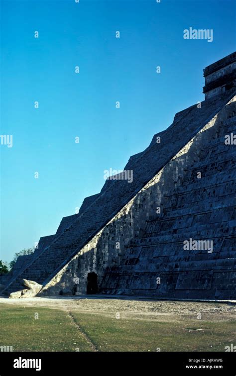 Equinox Serpent Shadow On The Stairs Of The Castle Pyramid Chichen