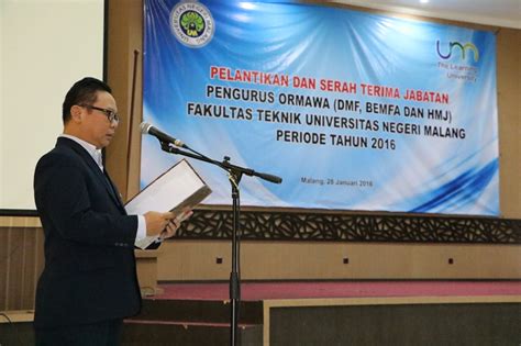 Pelantikan Pengurus Organisasi Mahasiswa FT UM 2016 Fakultas Teknik UM