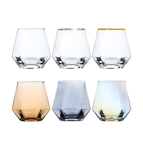 Hexagon Whiskey Glas Diamant Kristall Glas Tasse T Grandado