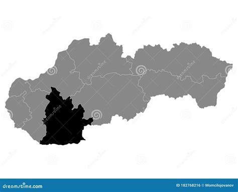 Nitra Region Regions Of Slovakia Slovak Republic Map Vector