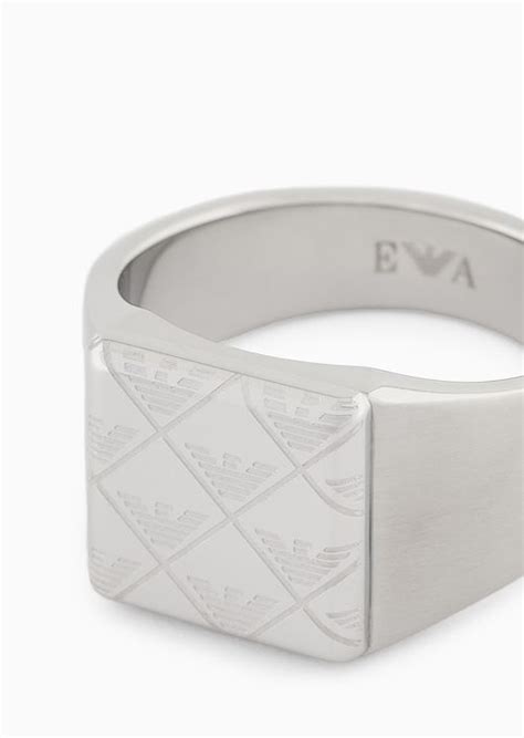 Stainless Steel Signet Ring Emporio Armani Man