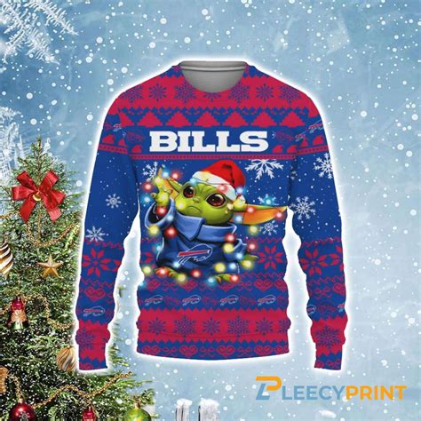 Buffalo Bills Baby Yoda Star Wars Christmas Light Up Ugly Sweater ...