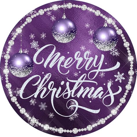 Merry Christmas Sign Purple Christmas Christmas Wreath Sign Christmas Ornaments Christmas Sign ...