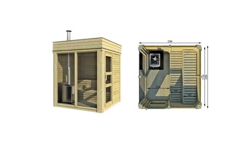 Gartensauna Sauna Cube X M Breite X Tiefe Aus Fichtenholz Garten