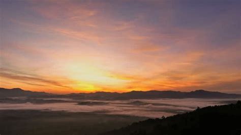 Aerial View Beautiful Sunrise Horizon Mountain Stock Footage Video (100% Royalty-free ...