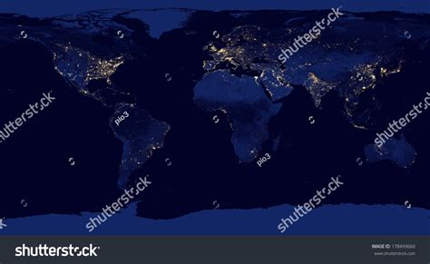 Earth Night View Space City Lights Stock Photo Edit Now 178499660