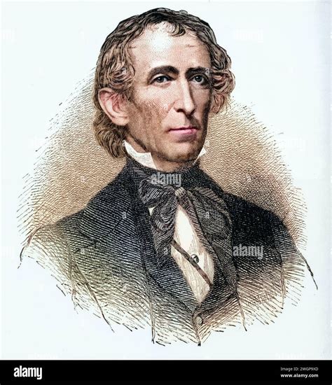 John Tyler Color Portrait Us President Usa 19th Century Stock Photo Alamy