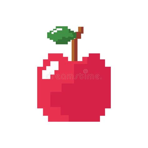 Pixel Video Game Apple Fruit Stock Vector - Illustration of vector ...