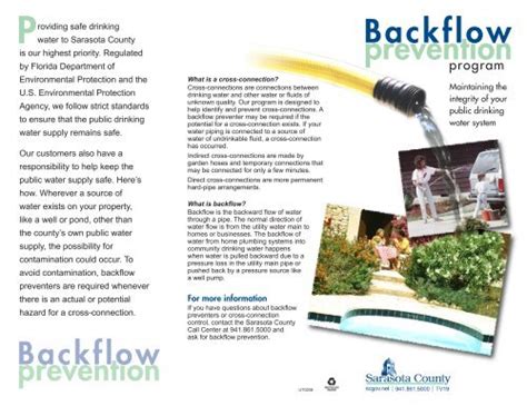 Florida Sarasota County Backflow Prevention Program