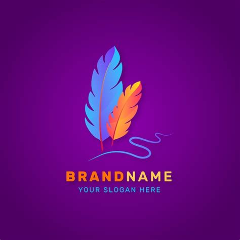 Free Vector | Gradient quill pen logo design template