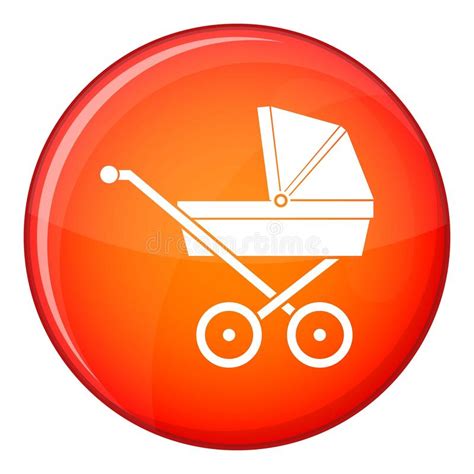 Baby Carriage Icon Flat Style Stock Vector Illustration Of Card