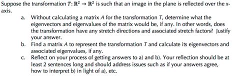 Solved Suppose The Transformation T R 2 Rightarrow R 2 Is