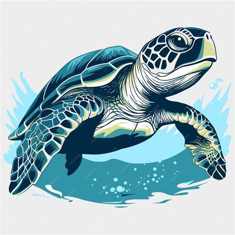 Premium Vector Cute Sea Turtle Cartoon Vector Art Illustration Design