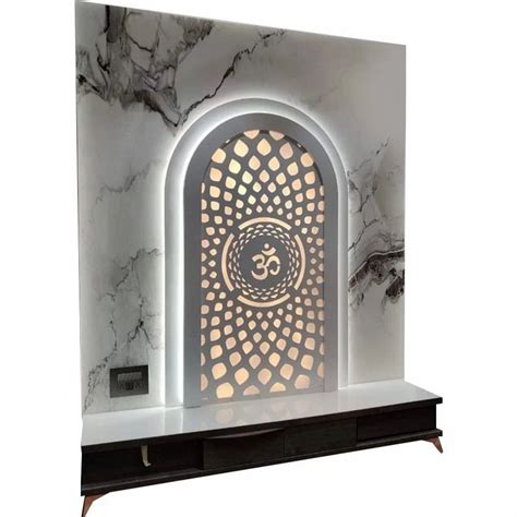 laser cut white  black acrylic solid surface mandir  home