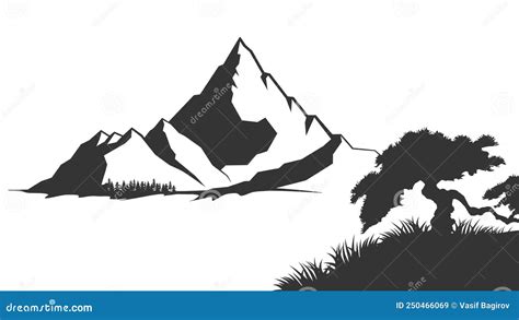 Mountains Vector Mountain Range Silhouette Isolated Vector