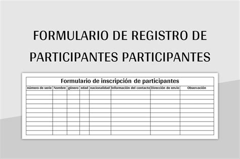 Plantilla De Excel Cronograma Del Formulario De Registro De